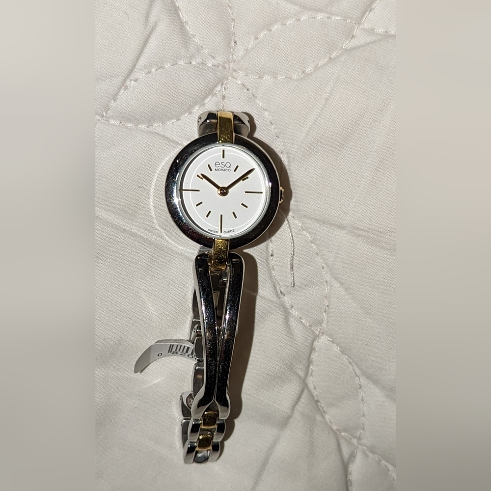 Ladies' esq Movado Corbel two one bangle watch with white dial (Model: 07101396)